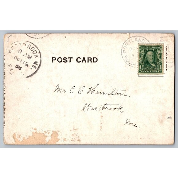 Vintage Maine Postcard Collection  Kittery - Auburn - Bangor Lot of 4 #1668 - Picture 6 of 8